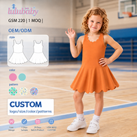 Robe sans manches à volants DH ODM pour filles, couleur orange vif, style débardeur, jupe trapèze, tenue de performance en nylon et polyester pour les marchés américain et australien