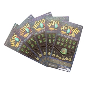 Oem Factory Lottery Ticket Scratch Off <b>Cards</b> Hologram Layer Pattern Coating Cmyk Lottery Scratch <b>Cards</b> - Product Image 4