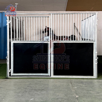 Shinehope Nouvelle Construction de Box à Chevaux en Acier, Étable Portable pour Chevaux, Emballé sur Palette