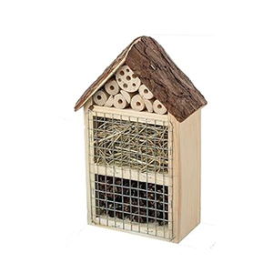 Maison d'abeille en bois naturel personnalisée Habitat contre les insectes Tubes de bambou Maison de nidification d'abeilles solitaire Hôtel en bois pour insectes Abeilles Papillon - Product Image 2