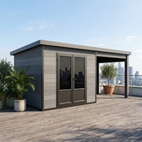 Caseta de Jardín Moderna Serie D de Madera, Resistente, con Vidrio Antibalas y Ventanas de Temperatura Constante