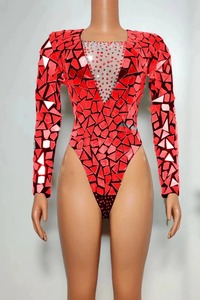 Mini-combinaison moulante sexy à paillettes effet miroir pour danse du ventre, soirée, club, fête, costume de célébration, <span class=keywords><strong>danseuse</strong></span>, bal de promo, boîte de nuit - Product Image 4