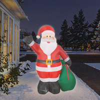 Père Noël gonflable de 1,80 m de haut, décoration de Noël avec ventilateur intégré, lumières alimentées par prise, résistant aux intempéries et durable