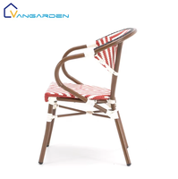Chaises de salle à manger modernes en rotin pour l'extérieur, empilables, respirantes, imperméables, minimalistes, pour balcon, patio, jardin, parc, meubles portables
