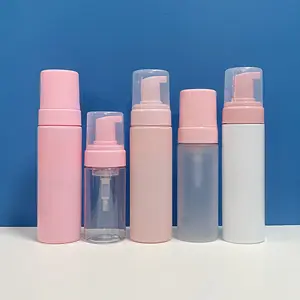 Custom mousse foaming cleanser face body wash shampoo frosted pink black 50ml 60ml 150ml 200ml 250ml pump dispenser foam bottle