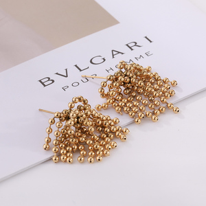 Conjunto de joyería de moda de mujer de acero inoxidable chapado en oro personalizado para mujer pendientes de diseño de acero inoxidable - Product Image 2