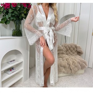 Nouvelle robe en maille sexy, style européen, modèle fin, chemise de nuit sexy, style long, ensemble transparent, ensemble d'été pour femmes - Product Image 4