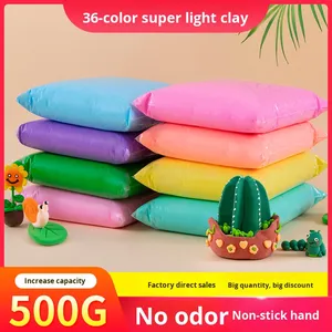 Siêu nhẹ 500g Đất sét màu bao bì Lớn Túi thủ công tự làm trẻ em không gian Đất Sét với 12 màu đất sét - Product Image 3