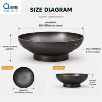 Brasero d'extérieur rond en acier pour bois, design Corten, pour barbecue, camping, fête et maison, avec fonction poêle personnalisée