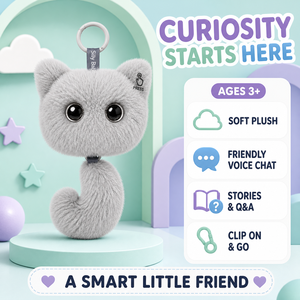 Gatto Interattivo AI Curioso, Giocattolo di Peluche Intelligente AI per Gatti, Robot Domestico con Controllo Vocale, Regalo per Bambini, Giocattolo Morbido, Regalo di Compleanno per Bambini - Product Image 1