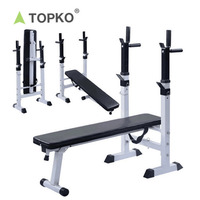 Banc de musculation pliable et réglable TOPKO avec support pour barre de squat, station d'entraînement multifonctionnelle pour la maison