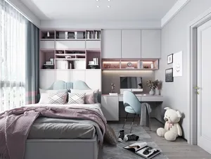 Nuevo estilo personalizado librería escritorio estudio gabinete cama Tatami con armario