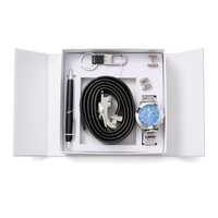 Coffret Cadeau Exécutif d'Élite pour Hommes 5-en-1 : Montre, Ceinture, Stylo, Boutons de Manchette, Porte-clés – Kit d'Affaires Complet avec Boîte Personnalisable OEM