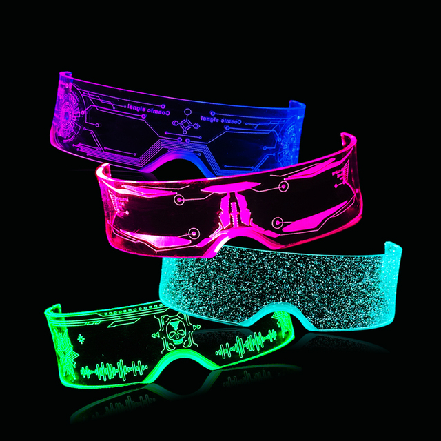 Festivals Promotional Party Supplies Light up with Changeable Colors LED Glasses for DJ Party Rave Performance