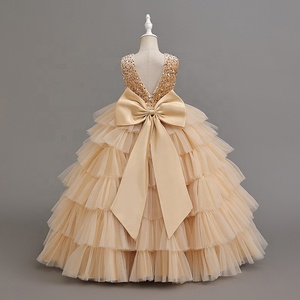 Abito Formale per Bambine in Pronta Consegna, Nuovo Stile Europeo e Americano, Elegante Gonna a Strati, Abbigliamento di Alta Gamma per Bambini - Product Image 1