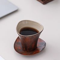 Tasse à café en céramique de luxe légère Dirty Latte avec poignée 250 ml, mug Americano pour le bureau et la maison