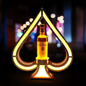 Ace of Spades Support à vin en acier inoxydable haut de gamme Barre lumineuse KTV Présentoir King Liquor Base pour Champagne et vins - Product Image 2