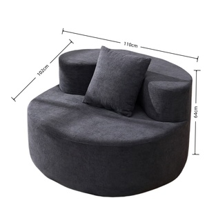 Sofá Cama Modular Moderno Cuadrado de 46'' de <span class=keywords><strong>Ancho</strong></span> con Tela de Pana, Asiento Profundo Extra Grande para Dormitorio, Dos Almohadas Suaves - Product Image 4
