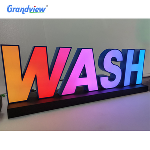 Personalizzato 3D RGB <span class=keywords><strong>LED</strong></span> Logo del negozio di insegne per esterni illuminati per attività di vendita al dettaglio segno per l'autolavaggio DC di alimentazione - Product Image 2