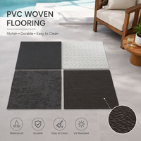 Tapis décoratif unique en vinyle PVC tissé effet cuir plat, motif durable pour salon et bureau