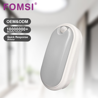 FOMSI 12W 24W Plafonnier LED à détecteur de mouvement humain IP65 Luminaire mural extérieur Panneau de plafond rond avec capteur PIR