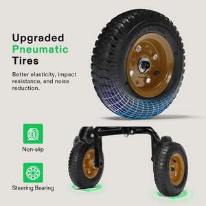 Tongshunfa Estructura de metal Carros de jardín 4 ruedas Malla Camión de mano verde - Product Image 3