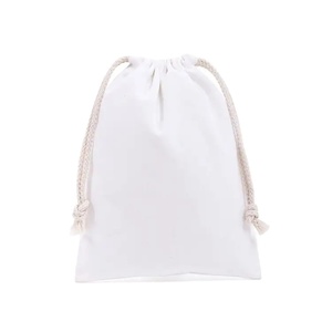 Sac à cordon personnalisé en toile de coton, petit sac cadeau en filet avec cordon, emballage personnalisé avec logo en coton - Product Image 1