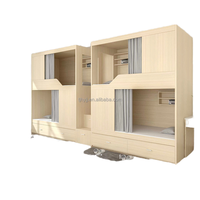 Lit superposé capsule en bois pour hôtel, avec matelas de qualité supérieure, pour cabines supérieures et inférieures