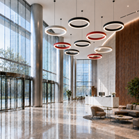 Grande lampe suspendue LED à anneau réglable en hauteur pour projets scolaires