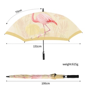 Promotional Bulk Order Custom Printed Summer Flamingo Rain <b>Umbrella</b> Windproof Golf <b>Umbrella</b> for Resort & Outdoor Events - Product Image 5