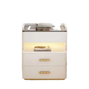 <span class=keywords><strong>Table</strong></span> <span class=keywords><strong>de</strong></span> <span class=keywords><strong>chevet</strong></span> multifonctionnelle luxueuse <span class=keywords><strong>et</strong></span> intelligente avec recharge sans fil <span class=keywords><strong>et</strong></span> LED, avec vase à fleurs, adaptée à la chambre à coucher - Product Image 4