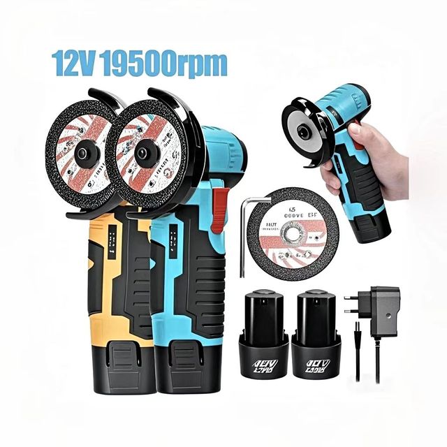 12V Cordless Angle Grinder Power Tool Set Multi-Function Lithium Battery Industrial Rechargeable Mini Electric Angle Grinder DIY