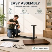 Bureau électrique assis-debout 120x60cm avec plateau en panneau de particules pour poste de travail informatique de bureau moderne – Vente en gros
