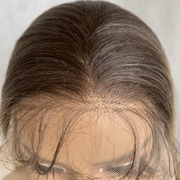 Perruques synthétiques frontales en dentelle transparente 13x4, cheveux raides longs marron mélangé, résistantes à la chaleur, avec ligne de cheveux naturelle pour femmes