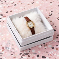 Boîte d'emballage de luxe personnalisée en carton blanc avec insert en velours pour montre-bracelet, bijoux, présentation et rangement