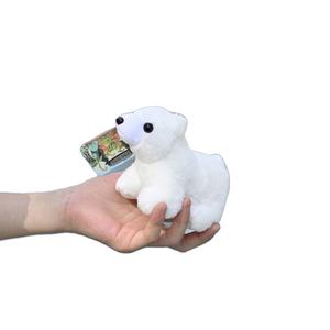 8cm mignon ours blanc poupée en peluche porte-clés jouets polaire pendentif porte-clés Mini peluche sac bijoux breloque - Product Image 1
