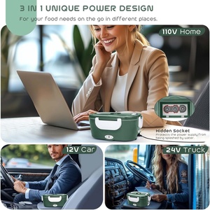 110V/12V Digital Stainless Steel Liner Food Grade Car Portable Pluggable Desktop Kids Heating Insulated Electric Lunch <b>Box</b> Carry - Product Image 5
