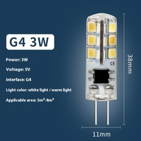 Haute luminosité G4 LED lampe de maïs perle petite broche 1.5W 3W 5W G9 ampoules pour bureau résidentiel et torche électrique éclairage 3V 5V