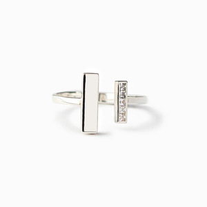 Wholesale Minimalist Square Open Crystal Silver Plated Stainless Steel <b>Ring</b> Factory Direct Price Bulk Stock Simple Stackable - Product Image 5