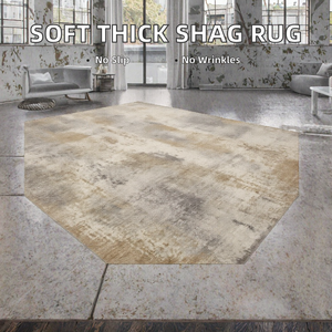 Tapis moderne épais et doux en coton shaggy, antidérapant, pour chambre à coucher, dortoir, salon, camping-car - Product Image 2