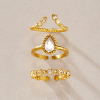 Bague en acier inoxydable plaqué or 18 carats PVD, étanche, avec zircon, sans ternissement, en forme de cœur, pierre transparente, bijoux personnalisés pour femmes, ERESI