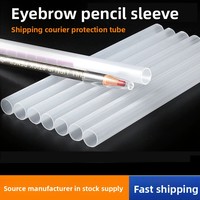 En stock, ensemble de tubes transparents en PP, étui pour crayon à sourcils, emballage protecteur, Hengsi 1818, moulage par soufflage plastique droit, cosmétique