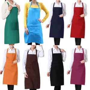 Sıcak satış tasarım özel Logo olmayan dokuma kumaş kolsuz ucuz mutfak önlükleri satış