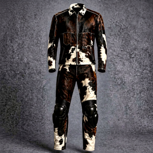 Traje de Motocross Personalizado para Hombre, de Cuero con Estampado de Vaca, Impermeable, de Secado Rápido, Ropa de Protección para Carreras, Verano e Invierno - Product Image 1