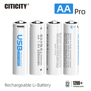 Piles rechargeables USB CITICITY AA, lot de 4, 1,5 V, 3404 mWh, lithium-ion, 1200+ cycles, pour lampes de poche, jouets et appareils électroniques - Product Image 4