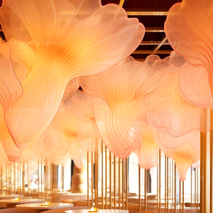 โคมไฟระย้าทรงคลื่นหรูหราขนาดใหญ่สำหรับตกแต่งภายในโรงแรม ร้านอาหาร และพื้นที่เชิงพาณิชย์ - Product Image 5