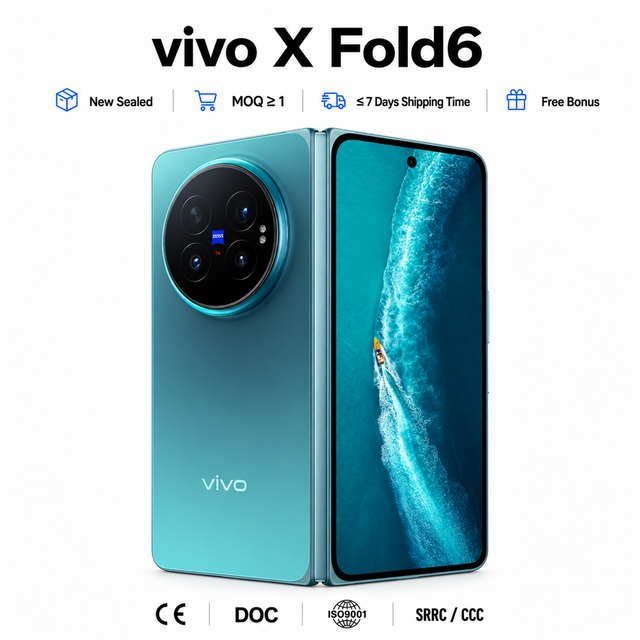 vivo X Fold6 New 2026 5G Foldable Smartphone Dimensity 9500 7000mAh LTPO Large Screen ZEISS Camera IPX8 AI Business Mobile Phone