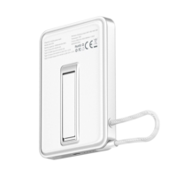 Batteries externes magnétiques 10000 mAh faciles à transporter, certifiées CE/ROHS, avec logo personnalisé, support pliable et câble intégré pour smartphone