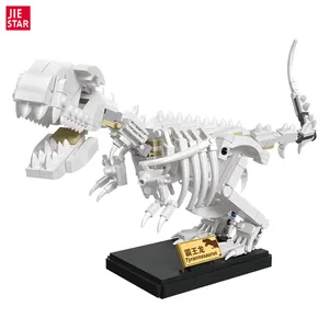 JIESTAR 397 adet erkek kız Diy Jurassic dinozor dünya Dino fosil modeli eğitim yapı taşı tuğla oyuncak erkek kız hediye seti