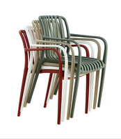 Chaises de jardin empilables en plastique pour l'extérieur, chaises de salle à manger modernes blanches pour restaurant et terrasse